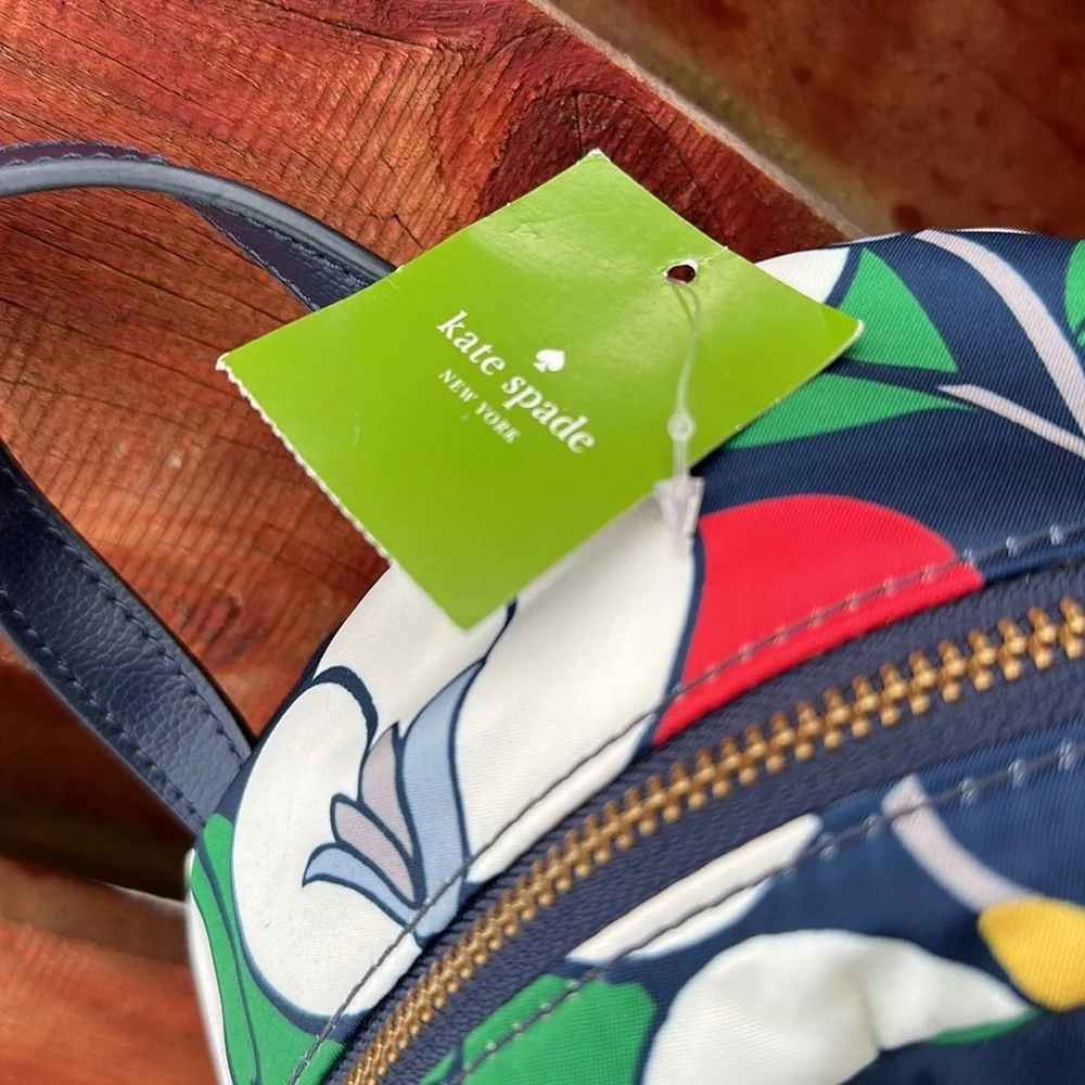 Kate Spade Red and Green Floral Backpack